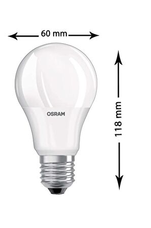 Osram 10W(75W) E27 Led Ampul 2700K Sarı (2 Adet) 1055 Lümen