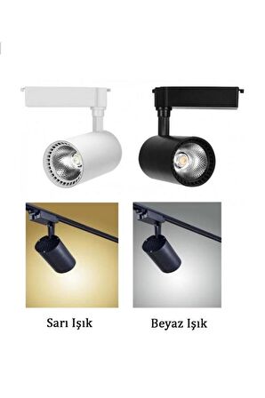 Zmr 30W Led Ray Spot Beyaz 6500K Siyah Kasa Mağaza Vitrin Armatür