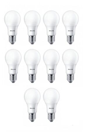 Philips 8W (60W) Led Ampul Sarı 2700K (10 Adet) Tasarruflu Lamba