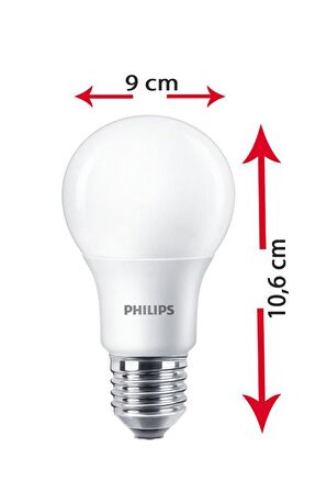 Philips 8W (60W) Led Ampul Sarı 2700K (10 Adet) Tasarruflu Lamba