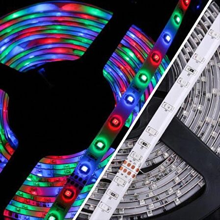 Şahnet Dış Mekan Su Geçirmez RGB Led Şerit - 5 mt Kumandalı ve Trafolu Set