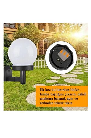 Şahnet Solar Bahçe Lambası Beyaz - Güneş Enerjili Duvar Armatür (3 Adet)