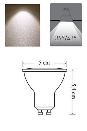 Panasonic 4W (50W) Led Spot Ampul Gün Işığı 4000K - 3 Adet Çanak Lamba - Avize Ampulu