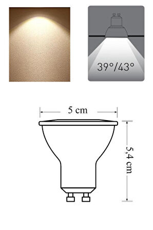 Panasonic 4W (45W) Led Spot Ampul Sarı 3000K - 3 Adet Avize Çanak Lamba 