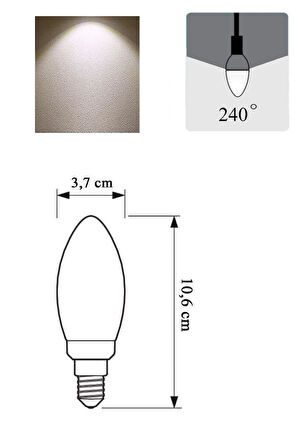 Panasonic 6,5W (50W) Led Mum Ampul Gün Işığı 4000K - E14 3 Adet Avize Lambası