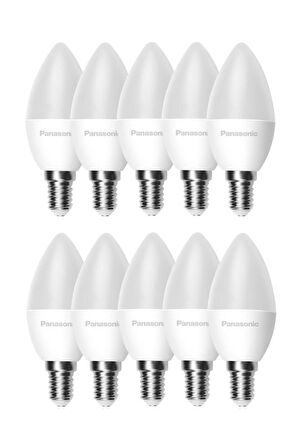 Panasonic 6,5W (50W) Led Mum Ampul Gün Işığı 4000K - E14 10 Adet Avize Lambası