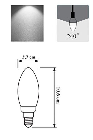 Panasonic 6,5W (50W) Led Mum Ampul Beyaz 6500K - E14 3 Adet İnce Duylu Avize Ampul