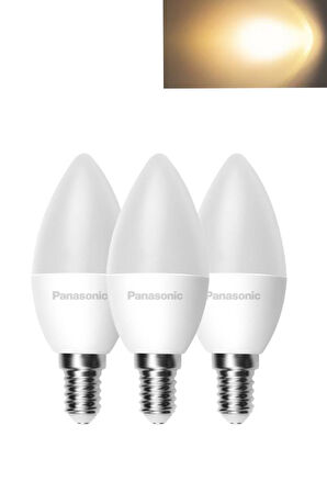 Panasonic 4,9W (40W) Led Mum Ampul Sarı 2700K - E14 3 Adet Avize Lambası