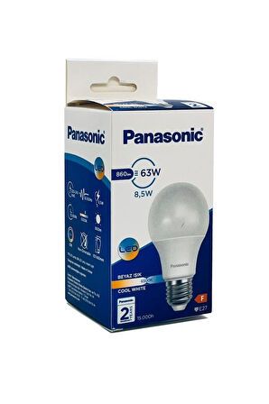 Panasonic 8,5W (63W) Led Ampul 6500K - Beyaz Işık 6 Adet Tasarruflu Lamba