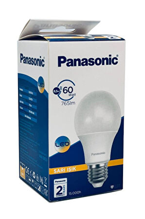 Panasonic 8,5W (60W) Led Ampul 2700K - Sarı Işık 6 Adet Tasarufflu Lamba