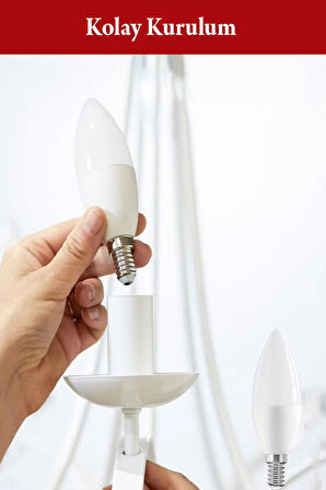 Şahnet 6W Led Mum Ampul Beyaz Işık 6500K 3 Adet - E14