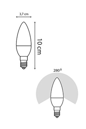 Şahnet 6W Led Mum Ampul Sarı Işık 3000K 3 Adet - E14