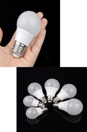 Rutter RT-1090 7W Led Ampul E27 Mini Top Beyaz-6500K 5 Adet Minik Avize Lambası