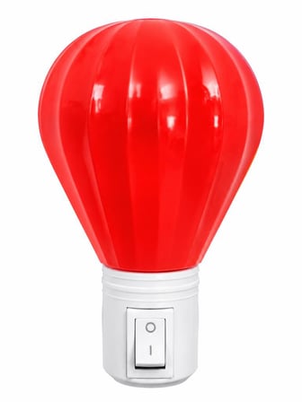 Şahnet Kırmızı Balon Tasarımlı Prize Takılabilir Çocuk Odası Gece Lambası - Açma/Kapama Düğmeli, Kompakt Boyut