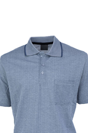 Oppland Erkek T-shirt Yazlık Cepli Kısa Kollu Modern Jakarlı Lonelli Model Rahat Kesim Pamuklu Kumaş