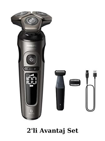 Philips Shaver S9000 Prestige SkinIQ Islak ve Kuru Elektrikli Tıraş Makinesi + Vücut Tıraş Makinesi Seti