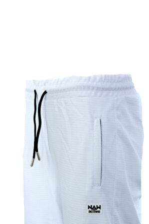 Oppland Erkek Kapri Beli Lastikli ve Bağcıklı Çift Cepli Otoban Kumaş Çizgili Dokulu Rahat Kesim