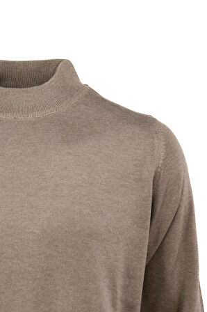 Oppland Erkek Uzun Kollu Yarım Balıkçı Yaka Klasik Model Rahat Kesim ince Yünlü Dokuma Kazak