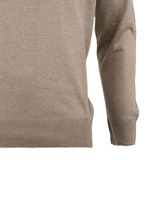 Oppland Erkek Uzun Kollu Yarım Balıkçı Yaka Klasik Model Rahat Kesim ince Yünlü Dokuma Kazak