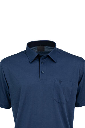 Oppland Erkek Cepli Kısa Kollu Düz Renk Normal Kesim Pamuklu Kumaş Gömlek Yaka T-Shirt