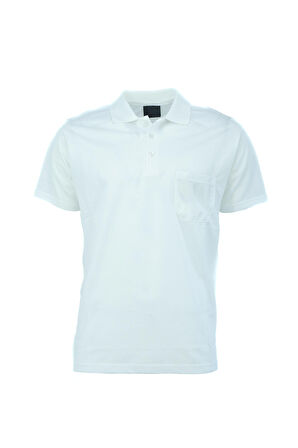 Oppland Erkek Polo Yaka Kendinden Desenli Cepli Kısa Kollu Tam Kalıp Premium Pamuklu Kumaş T-Shirt