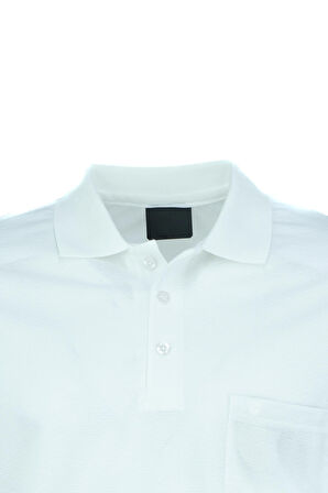 Oppland Erkek Polo Yaka Kendinden Desenli Cepli Kısa Kollu Tam Kalıp Premium Pamuklu Kumaş T-Shirt