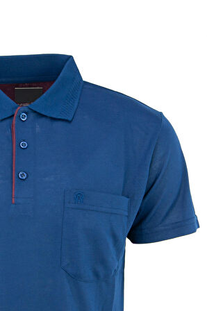 Oppland Erkek Polo Yaka Arma Cepli Kısa Kollu Düz Renk Normal Kesim Premium Pamuklu Kumaş T-Shirt
