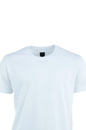 Oppland Erkek Sıfır Yaka Armalı Kısa Kollu Düz Renk Normal Kesim Premium %100 Pamuk Kumaş Tişört