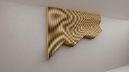 PRM2368 Modern Parametrik Dalgalı Ahşap Duvar Paneli
