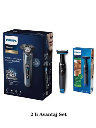 Philips Shaver Series 8000 S8692/35 Aquatouch Islak Kuru Tıraş Makinesi + BG1024 Vücut Tıraş Makinesi Seti