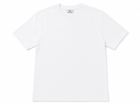 Erkek Oversize Kalın Dokulu %100 Organik Pamuk Bisiklet Ribana Yakalı Beyaz T-Shirt