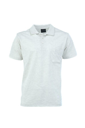 Oppland Erkek Polo Yaka Şık Kırçıl Desenli Cepli Kısa Kollu Tam Kalıp Premium Pamuklu Kumaş T-Shirt