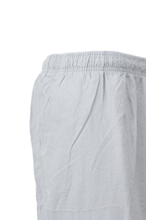 Oppland Erkek %100 Saf Pamuk Kumaş Bermuda Şort Düz Paça Kargo Cepli Bağcıklı Jumbo Battal Tam Kalıp