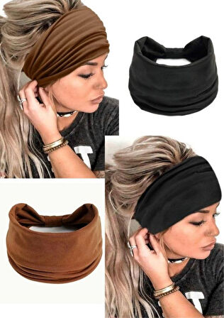 2'li Saç Bandı, Yoga Saç Bandı Pamuklu, Bandana