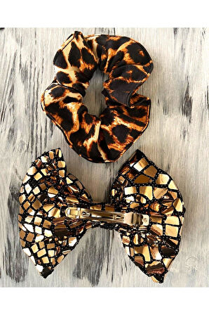 2'li Set Leopar Desenli Toka Seti