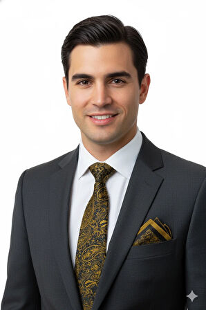 Oppland Erkek Kravat Klasik Mendilli Şık Leke Tutmaz Zirve Model Geniş Tasarım