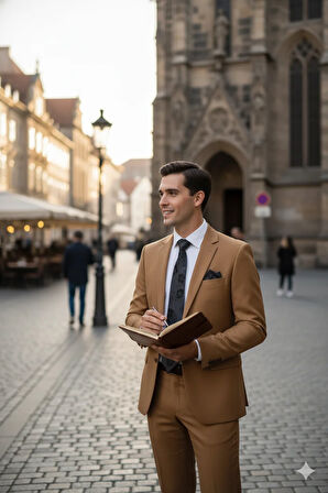 Oppland Erkek Kravat Klasik Mendilli Şık Leke Tutmaz Zirve Model Geniş Tasarım