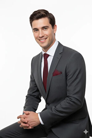 Oppland Erkek Kravat Klasik Mendilli Şık Leke Tutmaz Zirve Model Geniş Tasarım