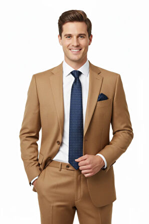 Oppland Erkek Kravat Klasik Mendilli Şık Kolay Şekil Alabilen Leke Tutmaz Mühür Model Geniş Tasarım