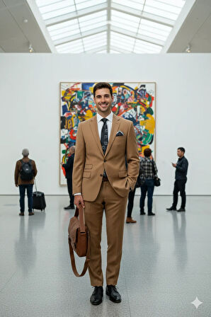 Oppland Erkek Kravat Klasik Mendilli Şık Kolay Şekil Alabilen Leke Tutmaz Mühür Model Geniş Tasarım