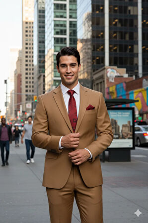 Oppland Erkek Kravat Klasik Mendilli Şık Kolay Şekil Alabilen Leke Tutmaz Mühür Model Geniş Tasarım