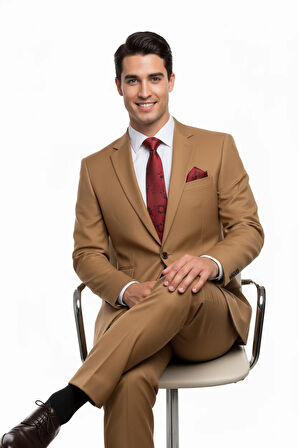 Oppland Erkek Kravat Klasik Mendilli Şık Kolay Şekil Alabilen Leke Tutmaz Mühür Model Geniş Tasarım