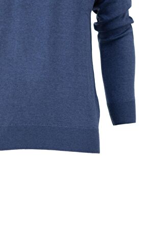 Erkek Kışlık Doğal Pamuklu Triko ince Örme V Yaka Şık Kazak Rahat Tam Kalıp Klasik Model