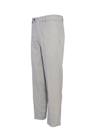 Kazayağı Desenli Klasik Flato Cepli Erkek Pantolon İş ve Genel Kullanım