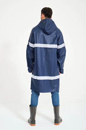 Yerli Diz Altı Pardesü RY 1800 Reflektörlü Su Geçirmez Fosforlu Yağmurluk İş Güvenliği Kıyafeti