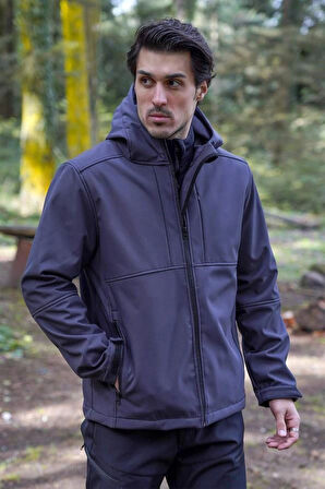 Fiyort FY 350 Flam2 Softshell Mont Su ve Rüzgar Geçirmez Outdoor Günlük Erkek Kapüşonlu Mont
