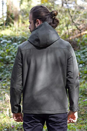 Fiyort FY 350 Flam2 Softshell Mont Su ve Rüzgar Geçirmez Outdoor Günlük Erkek Kapüşonlu Mont