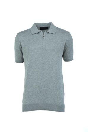 Oppland Erkek Polo Yaka Düz Renk Cepsiz Kısa Kol Tam Kalıp Premium Pamuklu Dokuma ince Triko T-Shirt