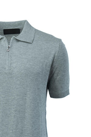 Oppland Erkek Polo Yaka Düz Renk Cepsiz Kısa Kol Tam Kalıp Premium Pamuklu Dokuma ince Triko T-Shirt