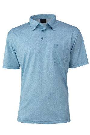 Oppland Erkek Gömlek Yaka Tshirt Cepli Kısa Kollu Carlo Desenli Rahat Kesim Pamuklu Kumaş Yazlık